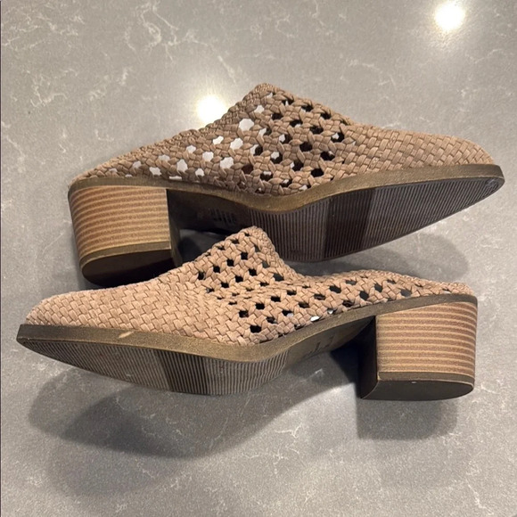 Altar'd State Taupe Mules with Perforated Suede and Low Heel - Picture 7 of 7